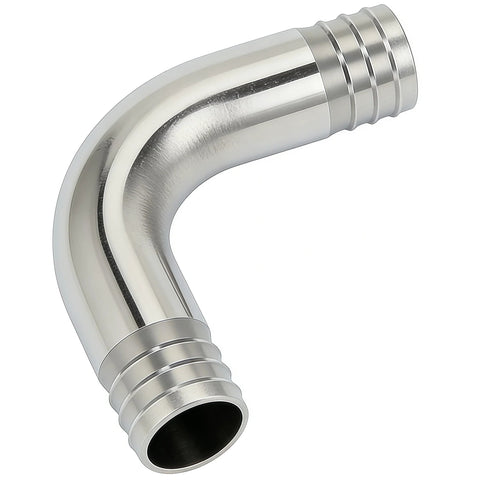 Lophtnix 304 stainless steel sanitary hose barb elbow, 90-degree, 2" barbed ends