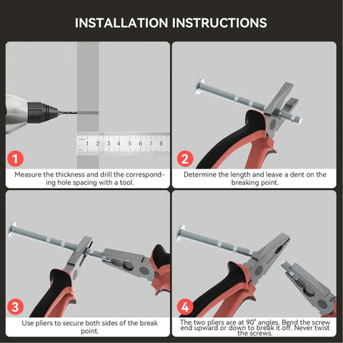 Installation instructions for 10 Pack Black And Gold Cabinet Pulls 5 1/16 Inch Overall Length With 3 Inch Center Hole Stainless Steel Grips.