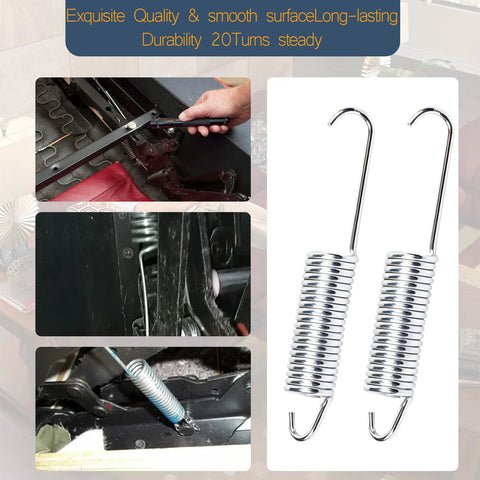 Basysion 4-1/2 inch recliner tension springs, 2-pack, heavy-duty stainless steel with long neck hooks
