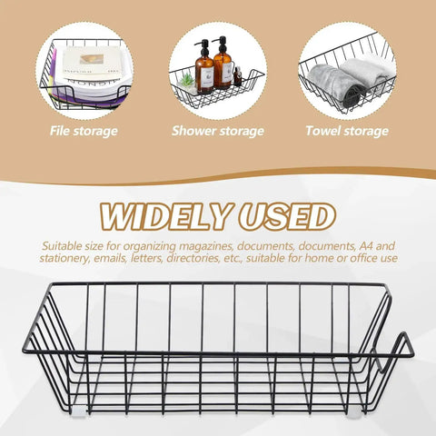 Six Pack Metal Letter Tray Set Stackable Wire Paper Organizer For Desk File Holder Basket Letter Storage 14 X 10 X 3 Inches Black
