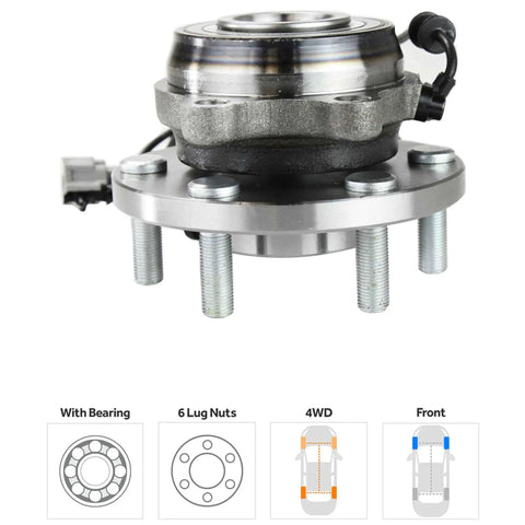 Front Wheel Hub Replacement For Nissan Frontier, Pathfinder, Xterra And Suzuki Equator - 6x4.5 Bolt, 2.68 Pilot, Side View