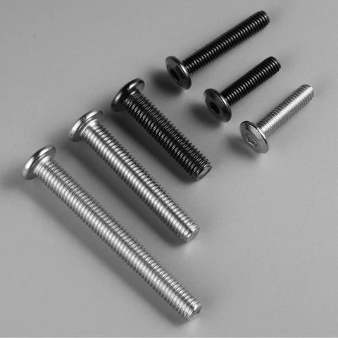 M6 1.0 X 35mm Flat Head Hex Socket Cap Screws Bolts Set Of 10 With Hex Wrench 304 Stainless Steel Black Zinc Plated Display