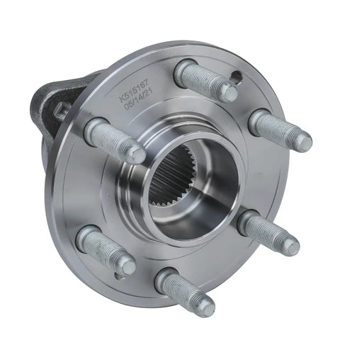 Front view of Front Wheel Bearing And Hub Assembly For 4WD Chevy Colorado And GMC Canyon 2015 2016 2017 2018 2019 2020 2021 Replacement Wheel Hub Kit Premium Quality Durable Front Axle Component Ready To Install