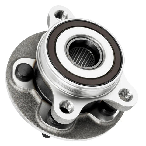 Front Wheel Bearing Hub Assembly For Toyota Corolla 2019 2022 And Prius 2016 2022 Models Including AWD E And Prime 2017 2022 Non ABS Five Lug Pattern Drop In And Easy Install. Close-up view of front wheel bearing hub assembly.