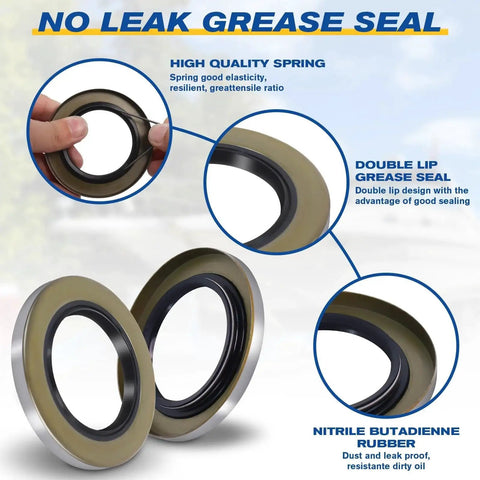 Boat Trailer Bearing Kit With Grease Seals 10 36 22333TB Spindle Nuts showing no leak grease seals with high quality spring