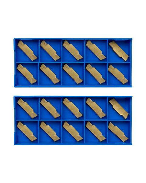 Pack of 20 Grooving Cutoff Carbide Inserts MGMN300 M 3mm Thick 5.5mm Width 21mm Length in CVD Yellow Coating for CNC Turning