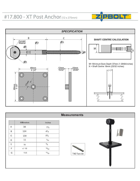 Exterior 4x4 Post Anchor For Decks Patios And Verandas With Hidden Fastener Design And No Fuss Easy Install Surface Mount For Secure Outdoor Posts Zipbolt 17800 XT Exterior Newel Post Anchor.