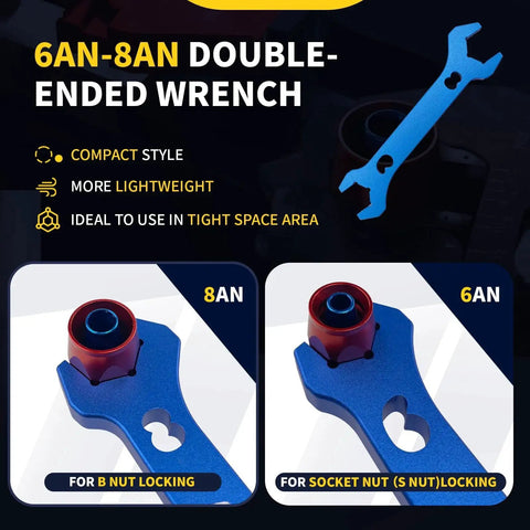 Double-ended 6AN-8AN wrench for PTFE Hose Reaming Tool And AN Fittings Wrench Set For 4AN To 10AN Fuel Line.