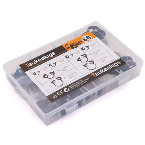 56-Pcs Heavy Duty Nylon Hose Clamps Assortment With Double Snap Grip For 1/4inch 5/16inch 1/2inch 5/8inch And 1inch Tubing