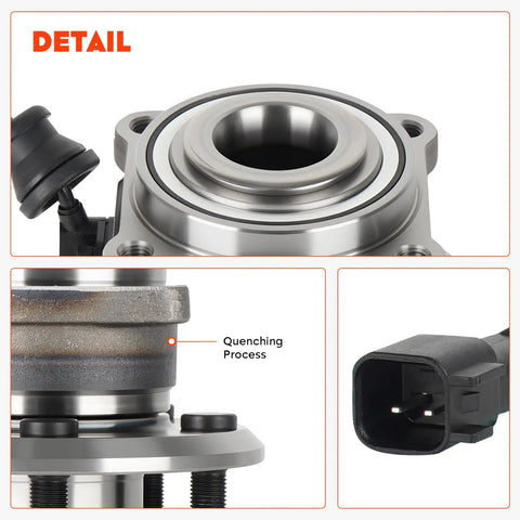 Rear Wheel Bearing And Hub Assembly For Chevy Equinox 2010 2017 And GMC Terrain 2010 2017 With ABS 5 Lug 30 Spline 512440