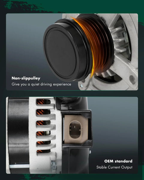 Close-up of Plug And Play Alternator Replacement showing non-slip pulley and OEM standard design for Ford Escape 2013-2019.