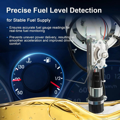 Electric Fuel Pump Assembly For 2003 2004 Ford Crown Victoria Lincoln Town Car Mercury Grand Marquis Marauder V8 4.6L Replacement E2336S displayed with fuel level gauge and wiring components.