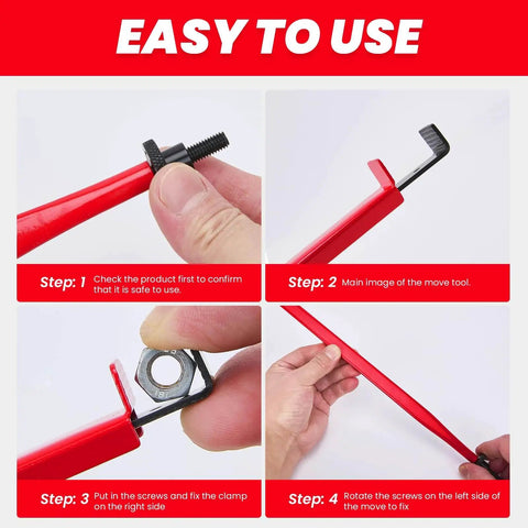 Long Reach Extension Clamp Tool Set For Tight Spaces Grip Nuts Bolts And Hose Clamps In Narrow Gaps Like A Pro Perfect For Auto Engines HVAC Systems And Plumbing Red Tri Pack Includes 7.5 Inch 10.5 Inch And 14.5 Inch Extensions shown in use with close-up views.