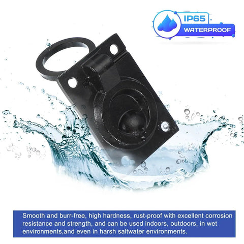 Flush Pull Ring Handle 2-1/2 To 1-3/4 Inch Square Recessed Door Pull Marine Grade 316 Stainless Steel, waterproof feature