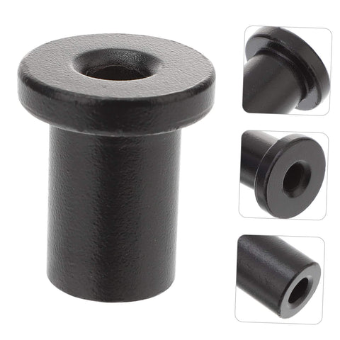 Close-up of Five Piece Sliding Barn Door Track Spacers Set Heavy Duty Connection Hardware For Smooth Operation Black Flat Track Spacers For Wall Mounting Reliable Support For Barn Doors