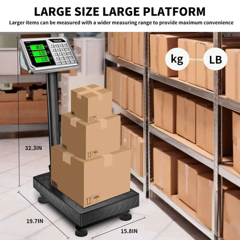 Pro Grade Digital Platform Scale For Packages And Luggage, 661 Lb Capacity, 0.1 Lb Precision, Commercial Scale With Price Computing