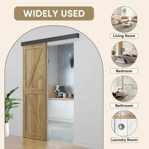 5 foot sliding barn door hardware track kit aluminum alloy box rail system for classic modern interior single wooden door