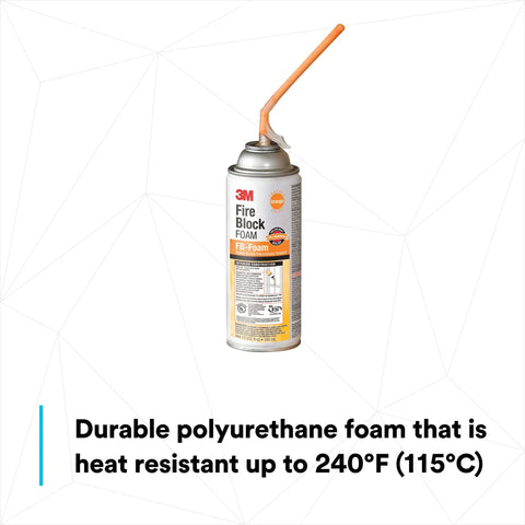 Fire Block FB-Foam Orange Ready-to-Use Fireblocking Draftstop Sealant 12 fl oz Can with heat resistant label