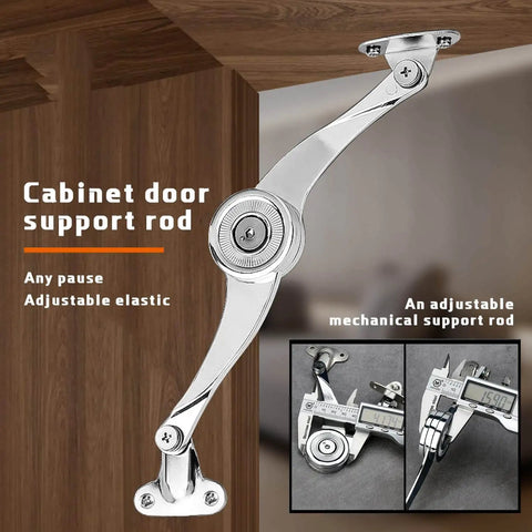 Heavy Duty Built To Last Soft Close Lid Support Hinges For Lids And Toy Boxes, Adjustable Lift Up Cabinet Door Hinges shown installed on cabinet