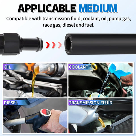 Boltigen 3/8 in ID transmission oil cooler hose, 10 ft, black; suited for oil, coolant, diesel, and transmission fluid