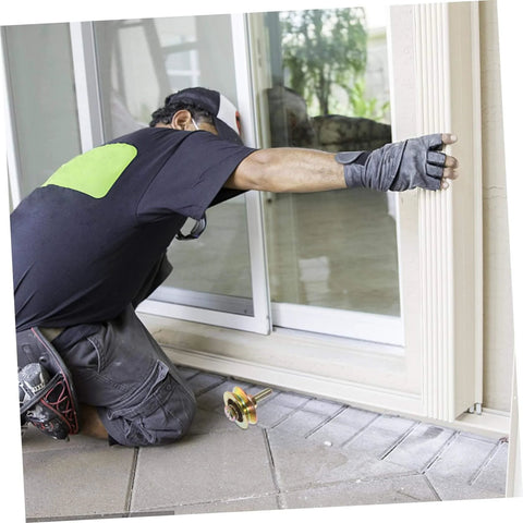 Installation of heavy duty sliding door rollers with U shaped track for smooth motion replacement hardware for shower doors.