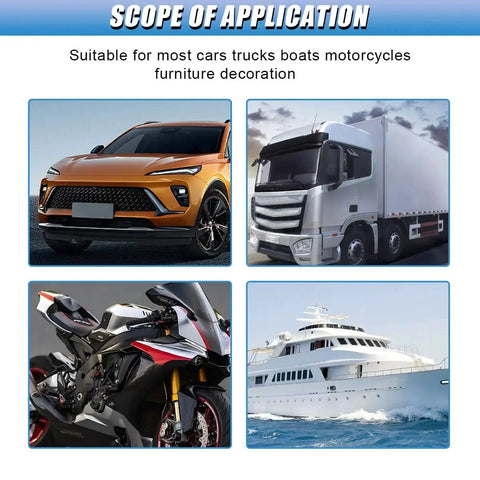 Collage showing a car, truck, motorcycle, and boat, illustrating the applications of the 52Mm Gauge Mount Universal Pillar Pod Holder.