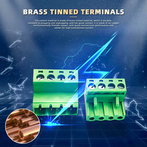 15 Pairs 4 Pin 5.08mm Pitch PCB Mount Screw Terminal Block Connector Kit With 15 4 Pin Plugs, Heavy Duty Phoenix Type Connector