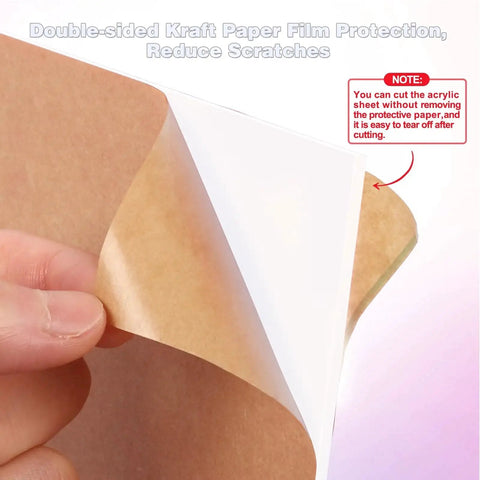 Close-up of White Opaque Acrylic Sheets 3 Pack 8x8 Inches 1/8 Inch Thick 3mm Cast Acrylic with protective paper