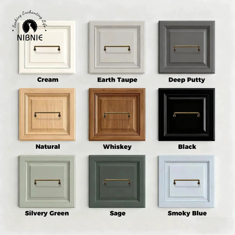 10 Pack 5 Inch Center To Center Antique Brass Kitchen Cabinet Pulls on various colored doors