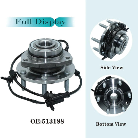 Front Wheel Bearing And Hub Assembly With ABS For 6 Lug Vehicles Fits Chevy Trailblazer 2002 To 2009, Chevy SSR 2003 To 2006