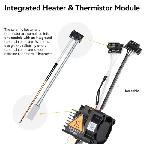 P1P And P1S Hotend Kit For P1 Series 3D Printer, Hardened Steel Hot End With Fan, ceramic heater and thermistor module