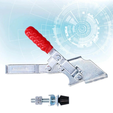 Hold Down Hand Clamp With 230 Kg Clamping Force and accessory, beefy toggle clamp for woodworking jigs and fixtures.