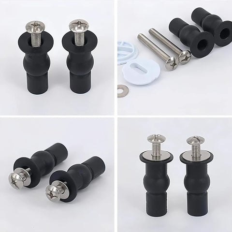 Universal 2 Piece Toilet Seat Hinges Screws Replacement Kit With Metal Hinges And Bolts For Durable Toilet Seat Top Fixing Parts