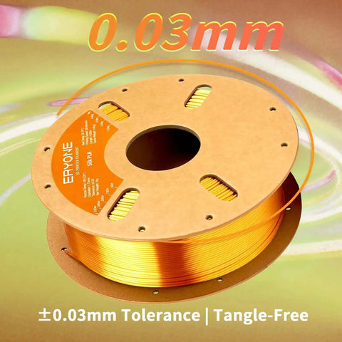 Silk PLA Filament For 3D Printing, 1.75mm With 0.03mm Tolerance, 1kg Spool, Liquid Gold Metallic Finish