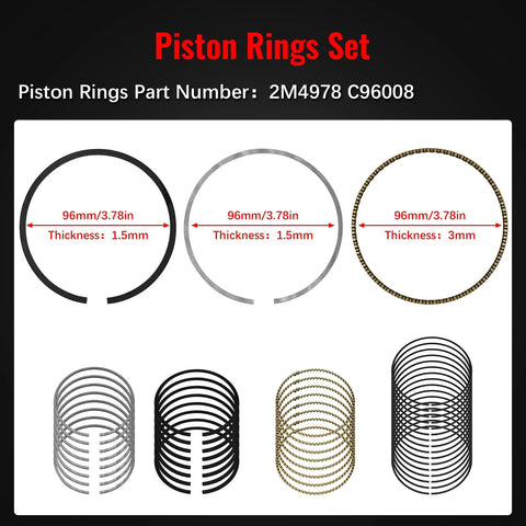 Beefy Main Rod Bearings And Piston Rings Kit For Silverado Tahoe Suburban Sierra Yukon Gen III IV LS 4.8L 5.3L 1999 2013 diagram
