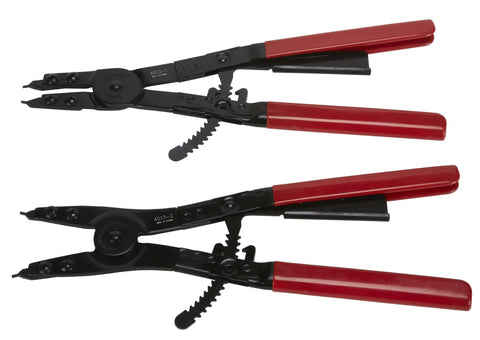 Heavy Duty 2 Piece Internal And External Snap Ring Pliers Set, 16 Inch Overall Length With 12.5 Inch Handles, Long Reach Circlip Pliers
