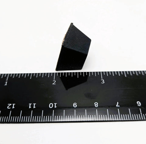 Three Quarters Inch Wide Pyramid Silicone Rubber Bumper Feet With Adhesive Backed Pads Five Eighth Inch Thick next to ruler