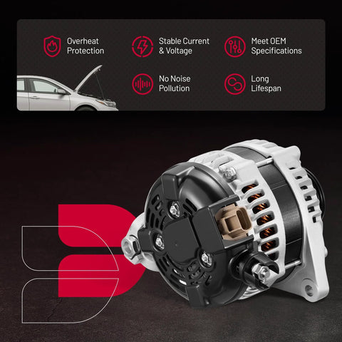 Beefed Up Alternator For Ford Mustang 2011 2014 3.7L V6 Replacement 12V 150A Clockwise Rotation 6 Groove Pulley OE Style Upgrade