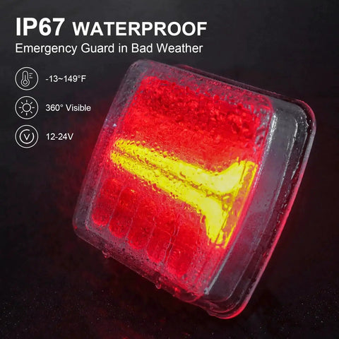 NEONLG wireless trailer light, red LED tail light, IP67 waterproof