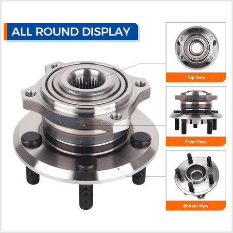 Rear Wheel Hub And Bearing Assembly Replacement For 2009 2014 Chrysler 300, 2008 2014 Dodge Challenger And Charger shown from different angles