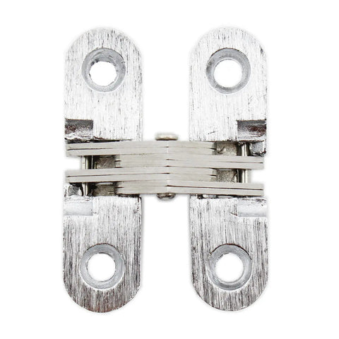 2 Pack Invisible Hinge For Cabinets And Doors, Hidden Concealed Hinge with 180 Degree Swing, Stainless Steel Cross Hinge