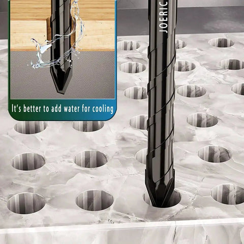 Eccentric Drill Bit Set 10 Piece Three Sixteenths To One Half Inch For Masonry Concrete Tile Glass Brick Plastic Cement Wood With Durable Storage Case Pro DIYers Black drilling holes in tile