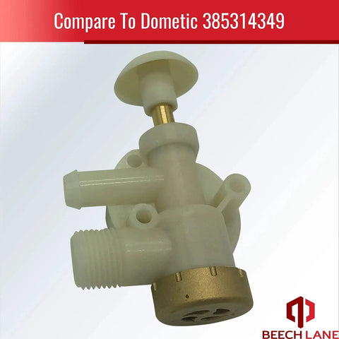 Upgraded RV Toilet Water Valve for Dometic Sealand EcoVac Vacuflush Pedal Flush Toilets Beech Lane Brass End Cap Valve