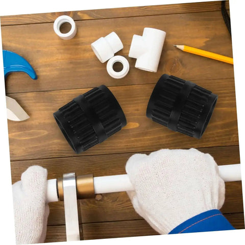 2 Piece Tube Cutter Set With Inner And Outer Reamer Deburring Tool For Copper Pipes And Plumbing Fittings in use on a table