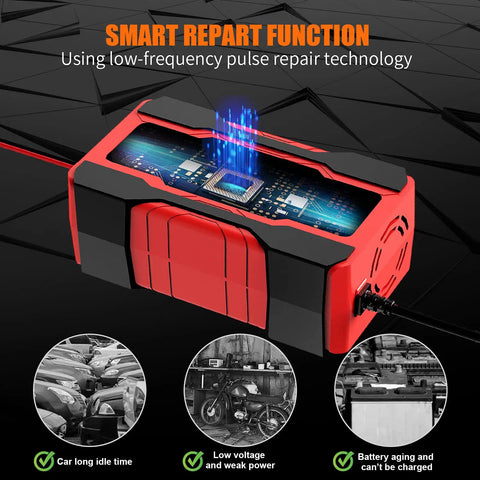 All In One 10 Amp 12V 24V Car Battery Charger Maintainer Trickle Charger And Desulfator With Temperature Compensation for lead-acid batteries.