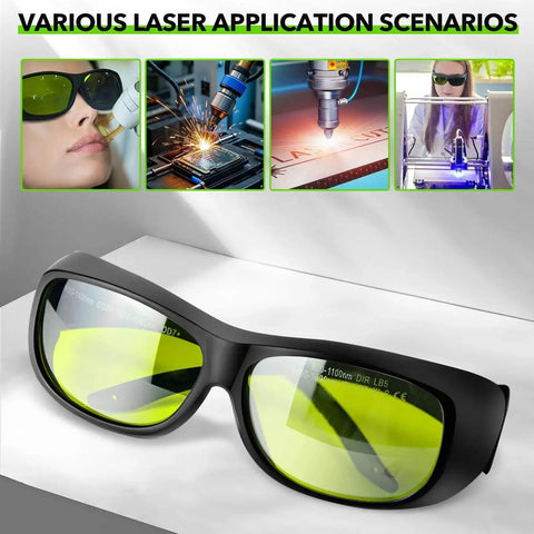 OD7 Plus Laser Safety Glasses For 800nm To 1100nm Range Pro Grade Eye Protection Goggles For Laser Welding, Cutting, Cleaning, And Marking With CE FDA Certification Durable Polycarbonate Frame By TRQWH