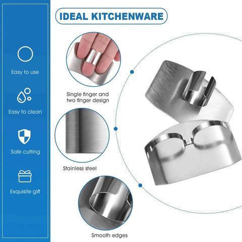 11 Piece Finger Guard Set With Stainless Steel Knife Protectors In Dual And Single Styles Thumb Guards Finger Cots Plus A Crinkle Cutter For Potato Lettuce Butter And An Onion Holder Slicer For Safe Quick Prep