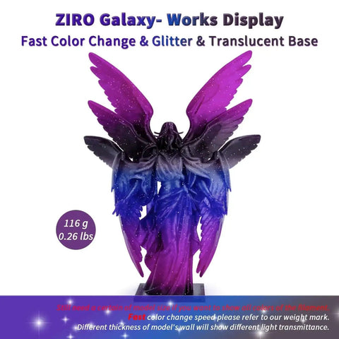 Fast Color Changing Twinkling Glitter PLA Filament 1.75mm 1kg Spool With Colorful Translucent Galaxy Look on angel model