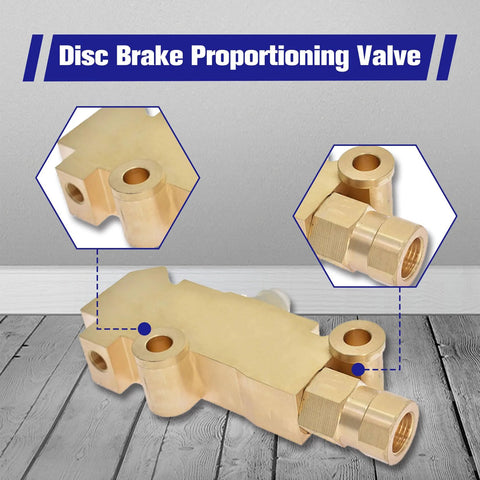 Brass PV4 disc brake proportioning valve kit with dual threaded ports for 1964–1974 Monte Carlo, Nova, El Camino