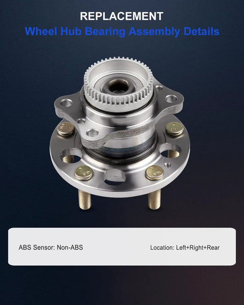 Rear Wheel Bearing And Hub Assembly 5 Lugs Fits Hyundai Elantra Coupe, Elantra GT, Veloster And Kia Forte With ABS OE 512492 Replacement For 2011-2016 Models, front view.